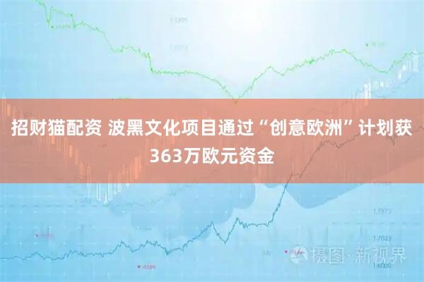 招财猫配资 波黑文化项目通过“创意欧洲”计划获363万欧元资金