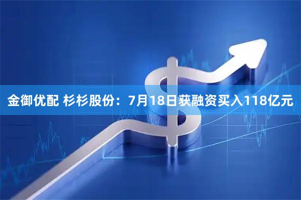 金御优配 杉杉股份：7月18日获融资买入118亿元
