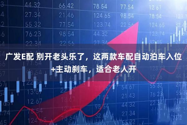 广发E配 别开老头乐了,这两款车配自动泊车入位+主动刹车,适合老人开